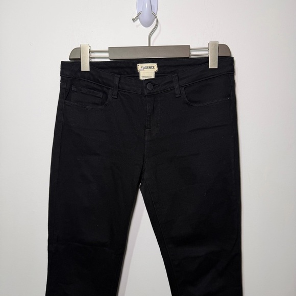 L’AGENCE women’s Black Bootcut Jeans Raw Hem Cropped Ankle Made in USA size 30 - Picture 4 of 12